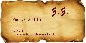 Zwick Zilia névjegykártya
